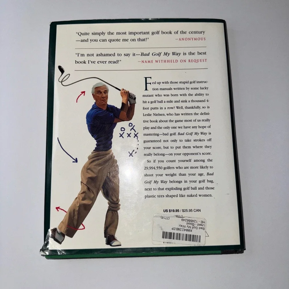 Unisex OS Leslie Nielsen Bad Golf My Way Book White Good Hardcover Humor Sports